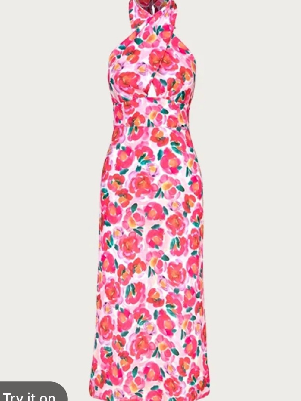 Multi-wear Floral Halter Maxi Dress in Pink